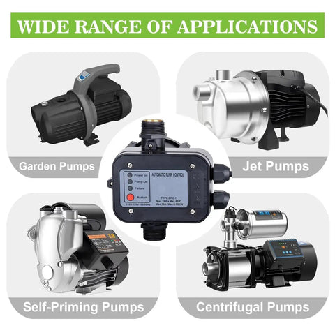 IP65 Automatic Water Pump Controller with Pressure Switch for garden, jet, self-priming, and centrifugal pump types