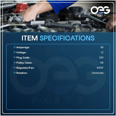 Drop In Alternator Replacement For Dodge Dakota 2.5L Four Cylinder And Jeep Wrangler TJ Cherokee And Grand Cherokee 4.0L Fit 1991 1998 High Output Electrical Part Compatible With 121000 3440 56005684 56005685 item specifications close-up