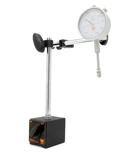 Heavy Duty Adjustable Magnetic Base For Dial Indicators With Over 175 Pounds Magnetic Force Two Arm System Pivots 360 Degrees