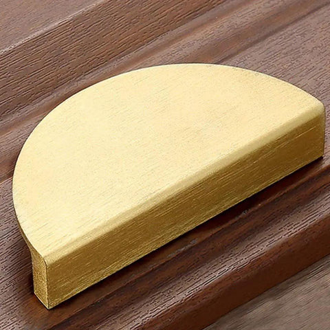 4-Piece 3.9 Inch Half Moon Drawer Pull Handles In Brushed Gold Semicircle Design For Cabinets