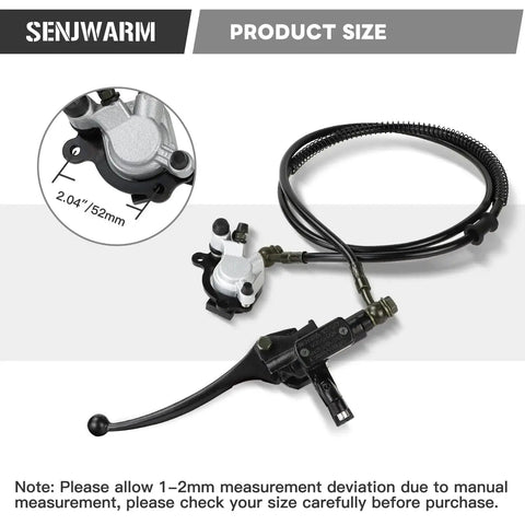 SENJWARM hydraulic brake system with hand lever, master cylinder, caliper, brake pad assembly and 50-inch hose