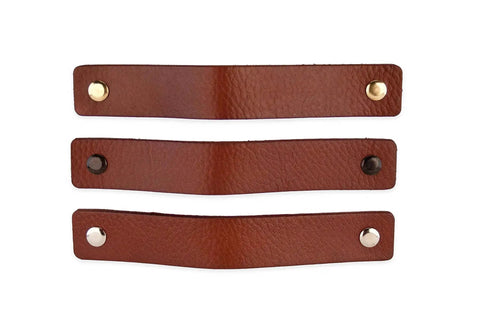Leather Furniture Handles Set Two Pieces Cognac Leather Drawer Pulls For Cabinets Dressers Kitchen And Bathroom Wood Furniture Six And A Half Inch Length Featuring Durable Craftsmanship And Industrial Style Accents For Modern Homes