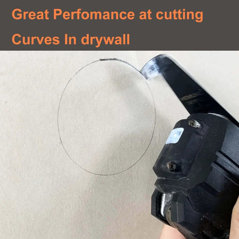 Drywall oscillating tool blade used for curved cuts in drywall, showing precise cutting capability.