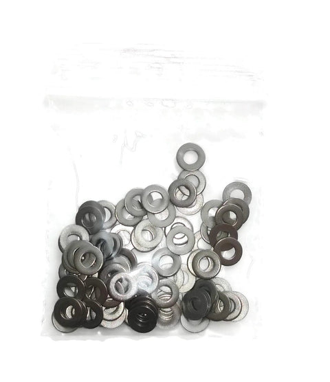 Stainless steel washers #4, 100-pack, in clear resealable bag