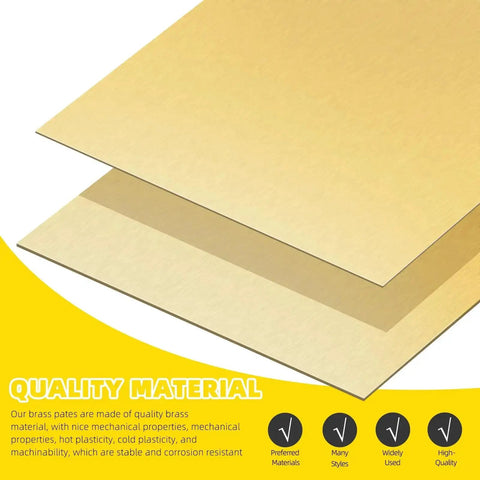 Handy Brass Shim Stock Set Pack Of 10 Strips 1 Inch Wide By 6 Inches Long 0.006 Inch Thick Flexible Brass Sheets product image