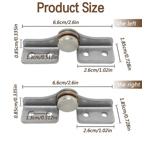Adjustable Torque Hinge 2.0 N.M With Damping For Doors Windows Cabinets And Folding Tables Smooth 90 Degree Stop At Will Swivel Hinge Stainless Steel Includes Screws Pair Silver showing dimensions of 66mm x 16.5mm