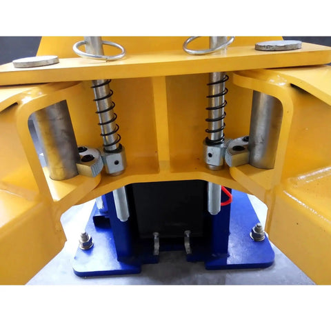 APlusLift HW-10KOH-A 10000lb two-post overhead car lift with yellow frame and blue base
