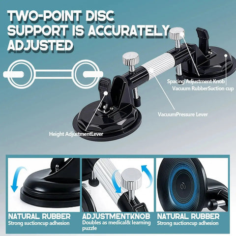 Laminate Floor Gap Repair Tool With Vacuum Suction Cups And Granite Seam Setter showing adjustment knobs and suction mechanism