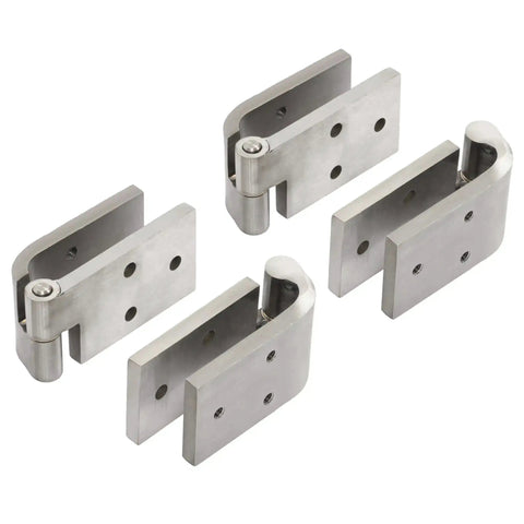 Ford Bronco Door Hinges Kit Left And Right For 1966-1977, Galvanized Silver Finish, 304 Stainless Steel