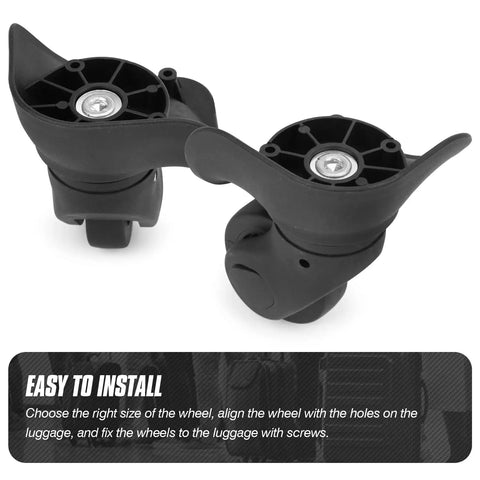 Durable 360 Swivel Luggage Wheel Replacement for Suitcases with Silent Rubber and PVC Caster Construction, easy installation