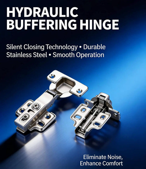 Close-up view of 10 Pack Soft Close Concealed Cabinet Hinges For European Full Overlay Frameless Cabinets, stainless steel, shown unattached.
