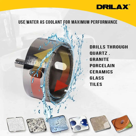 Premium Diamond Hole Saw Two And Three Quarters Inch Core Drill Bit For Tile Glass Granite And Porcelain With Water Coolant