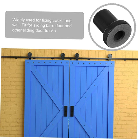 4 Pack Barn Door Track Spacers Built Tough With Sturdy Carbon Steel Connectors for sliding doors installed on blue barn doors