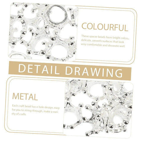 Close-up view of silver alloy crown charms, ideal for DIY jewelry, showing metal texture and design, featuring 60 Pcs Crown Charms For Jewelry Making Tiara Pendants Alloy Crowns Beads Ideal For Earrings Bracelets Key Rings And DIY Craft Projects Vintage Crown Shaped Beads For Every Accessory.