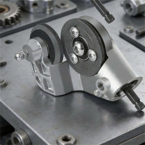 Sheet Metal Cutting Nibbler Attachment For Drills, Pro Grade Drill Nibbler Tool with adapters on metal surface