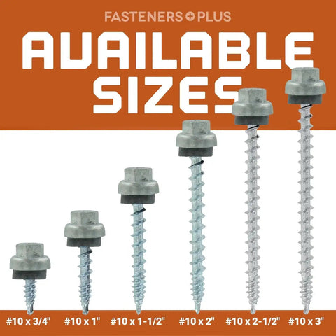 Micro Bit ZXL WoodBinder Self Drilling Screws For Metal To Wood Size Ten By One And One Half Inch Galvanized With EPDM Washer 250 Count