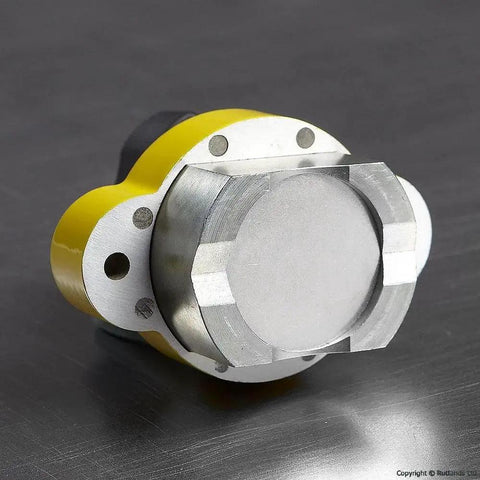Close-up of 95 Pound Magnetic Jig For Woodworking And Welding Base Clamp Holder With On Off Cap Delivers 95 Pound Holding Power by MagSwitch Yellow
