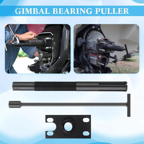 Gimbal Bearing Puller And Installer Kit For Mercruiser Alpha 1 Bravo MR Volvo Cobra Stern Drives shown with tools and installation process