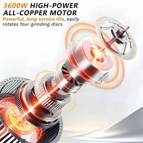 Electric Concrete Floor Polisher With 4 Diamond Grinding Heads 3600W High Power motor schematic view