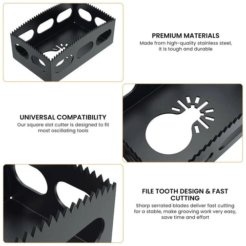 Pro Grade Drywall Outlet Cutter Tool Square Slot Cutter For Most Oscillating Tools Cut In Single Gang Wall Boxes Stainless Steel