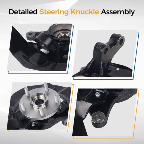 Front Right Steering Knuckle Assembly And Wheel Hub Bearing Direct Fit For 2004-2009 Lexus RX330 RX350 RX400h And 2006-2007 Toyota Highlander Passenger Side Fits Front Right