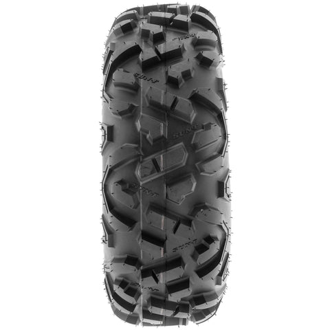 Front view of Set Of 2 Power II 19x7-8 ATV UTV Off Road Tires All Terrain 6 Ply Tubeless A051 Built For Trail Domination And Reliable Grip.