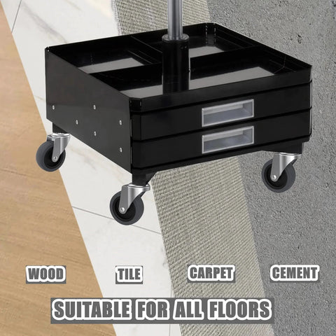 Three Inch Swivel Stem Caster Set Of Four For Rubbermaid Mop Buckets And Utility Carts With Seven Sixteenth Inch Stem Diameter Heavy Duty TPR Wheels 150 Lb Per Caster 600 Lb Per Set Replacement Wheels For Shop Vac And Weber Grills on cart on various floors