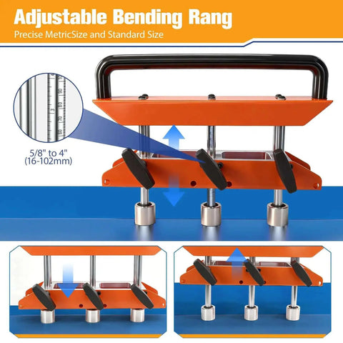 Sheet Metal Roller Bender For 0 To 90 Degrees showing adjustable bending range with dual station edge roller kit for home metalworking.