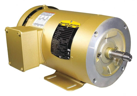 3-Phase General Purpose AC Motor, Single Unit, 2 HP Output, TEFC 56C Frame, 1755 RPM, 60 Hz, Dual Voltage 208-230/460V, side view