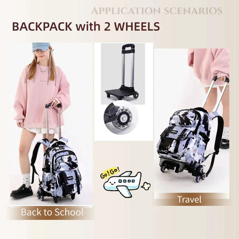 2 Wheel Rolling Backpack For Kids For School And Travel Lightweight Durable Primary Students Roller Bag With Wheels For Girls And Boys