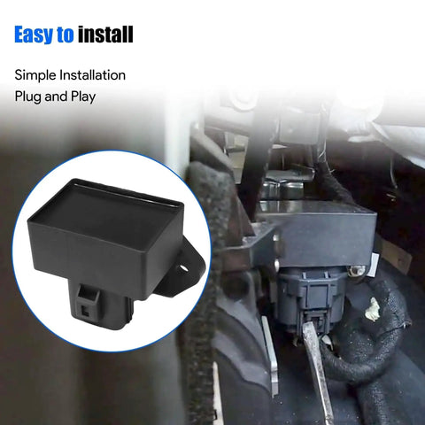 Side view of fuel pump drive and control relay module installed in Ford E150 E250 E350 E450 F150 and Lincoln MKS MKT 2009 2016