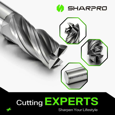 Three Quarters Inch Shank Carbide Square End Mill For CNC Machining, 4 Flute End Mill With Vibration Free Design, close-up view