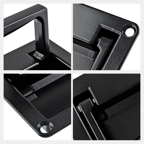 Concealed Recessed Pull Handle In Black Zinc Alloy Flush Mount Hidden Door Hardware For Cabinets Closets And Drawers 95mm By 60mm