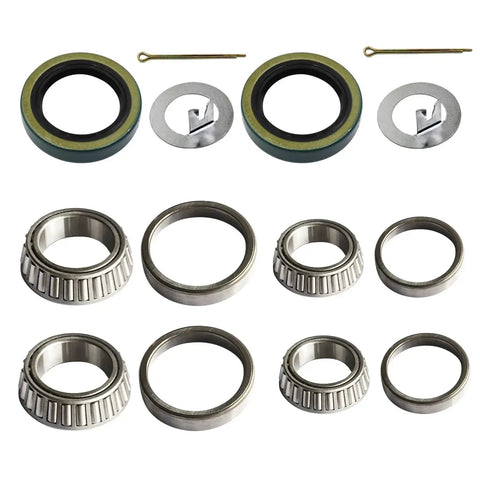 Set Of 2 Trailer Axle Bearing Kits With 1.719 Inch Seals For Spindles 84 L44649 L68149 Replacement Wheel Bearings And Seals