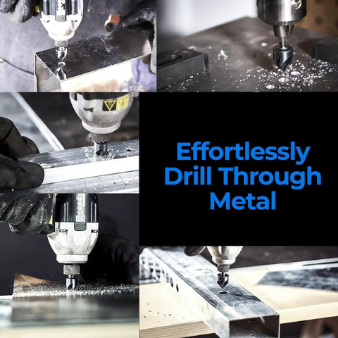 Pro Cobalt Countersink Drill Bit Set With Quick Change Hex Shank Toolant Titanium Aluminum Nitride Coated in use