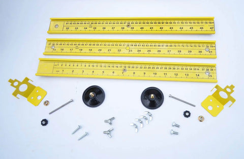 Adjustable Paracord Jig 2 To 47 Inches, Lightweight Aluminum Craft Tool with rulers, screws, and suction cups for assembly.