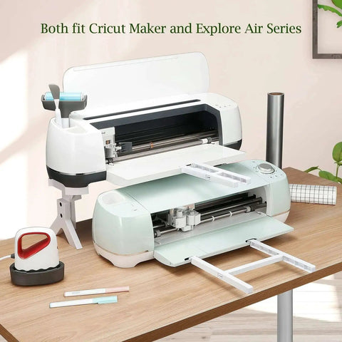 Extension Tray for Cricut Maker 4 Maker 3 Explore Air 4 Air 3 Air 2 and Explore Series 12x12 Grip Mat Holder Tray Extender shown in use