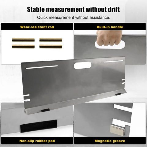 Stainless Steel Wheel Alignment Tool Plates 2 Pack With Tape Measures Magnetic Slots And Hanging Holes For Easy Storage Pro Grade