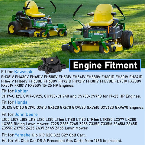 John Deere lawn mowers compatible with Budget-Friendly Fuel Pump With Filter For Small Engines 15Hp-25Hp Fits Kawasaki Kohler John Deere Honda Briggs Stratton Lawn Mowers And More Vacuum Style Replacement OE 808656 24 393 04 S