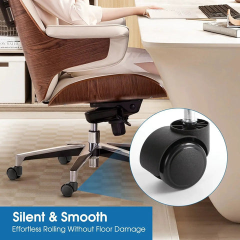 Heavy Duty 2 Inch Office Chair Wheels Set Of 5 Quiet Rubber Rotating Caster Wheels for Hardwood Floors in office setting