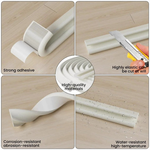 V Shaped Foam Weatherstripping Door Seal Strip 19.7 Feet White Self Adhesive Draft Stopper for Exterior Front Door sealing