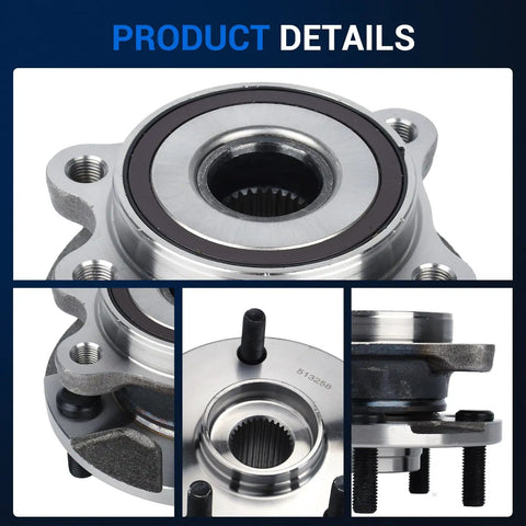 Front Wheel Hub and Bearing Assembly 513258 Fits Scion tC 2011 2016 Manual Transmission Only Toyota RAV4 2006 2012 2013 2018 All Models Mirai 2016 2020 5 Lug With ABS Replacement, close-up of hub details