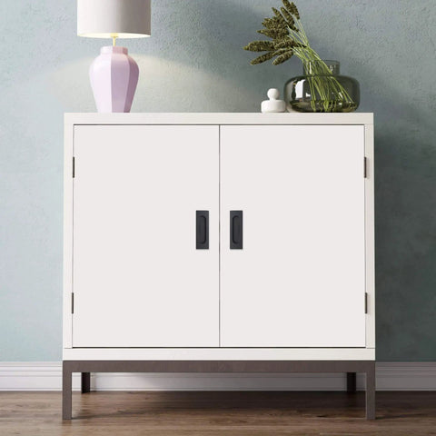 White cabinet with 4.72 Inch Matte Black Recessed Finger Flush Cabinet Pulls By Malimali, Stainless Steel Sliding Cupboard Door Handles