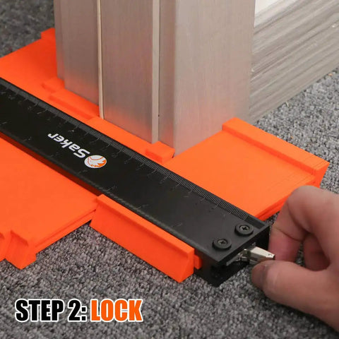 Contour Gauge Tool For Woodworking And DIY With Lock, Pro Grade Shape Duplicator used for copying flooring edges