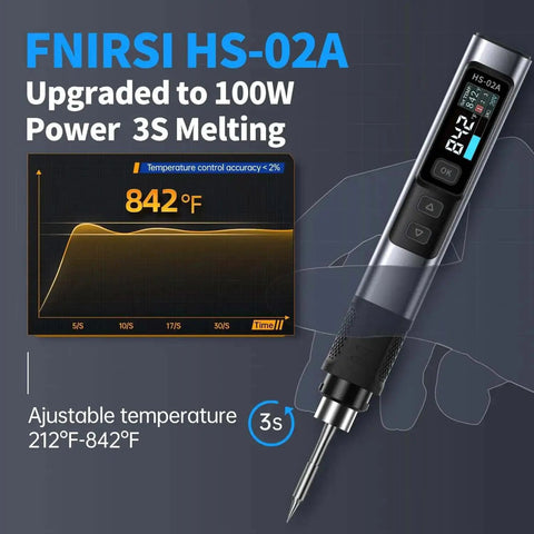 Go-To 2 In 1 Heat Set Insert Tool And Soldering Iron Kit 100W Quick Heating with digital display showing temperature of 842°F