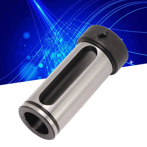 KANASI Morse taper drill sleeve adapter in silver steel; reducing adapter for MTA1–MTA4 (front view)