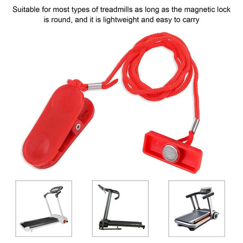 Two Pack Universal Treadmill Magnetic Safety Keys For Emergency Stop Rectangle Key Replacement Accessory with red cord