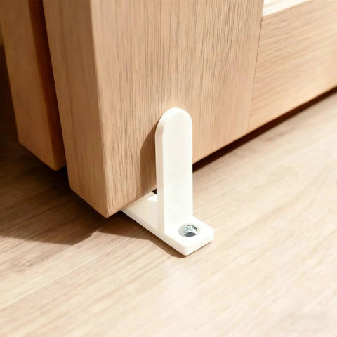 4 Pack Sliding Closet Door Floor Guides Universal White ABS Track Guides With Screws Fits One Three Eighths Inch Thick Doors