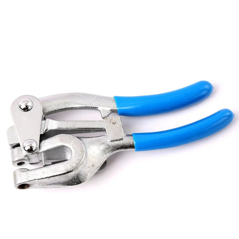 Heavy Duty Handheld Power Punch Kit with Compound Lever for Sheet Metal, blue handles visible