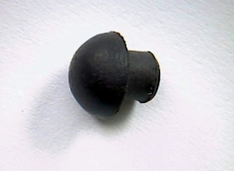 Small Rubber Push In Mushroom Bumper for 3/16 inch openings, 11/32 inch diameter, side view, part of set protecting surfaces from scratches.